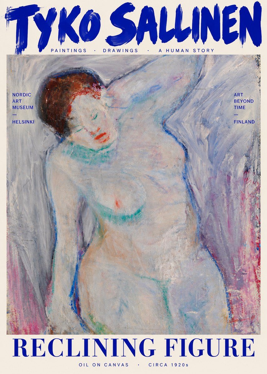 Tyko Sallinen Reclining Figure No3 - Poszter
