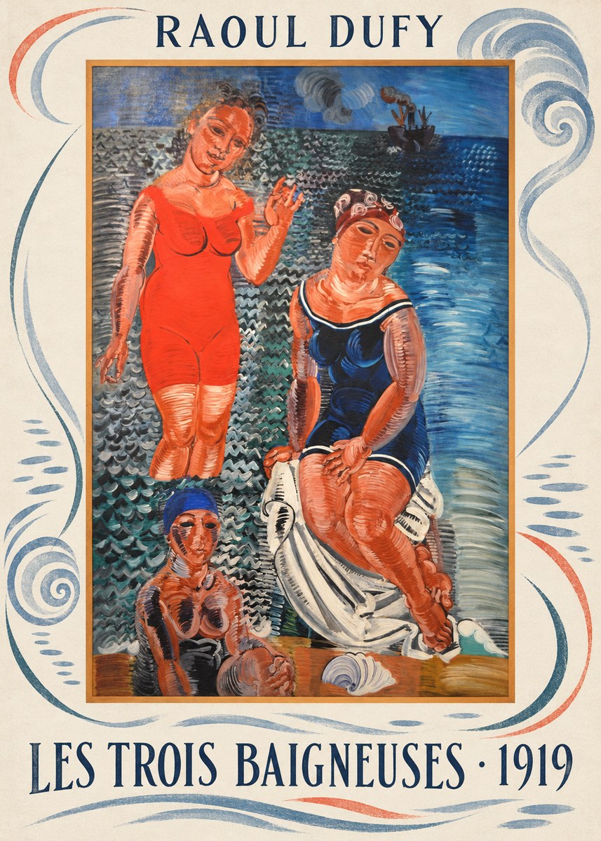 Raoul Dufy Les Trois Baigneuses No6 - Poszter