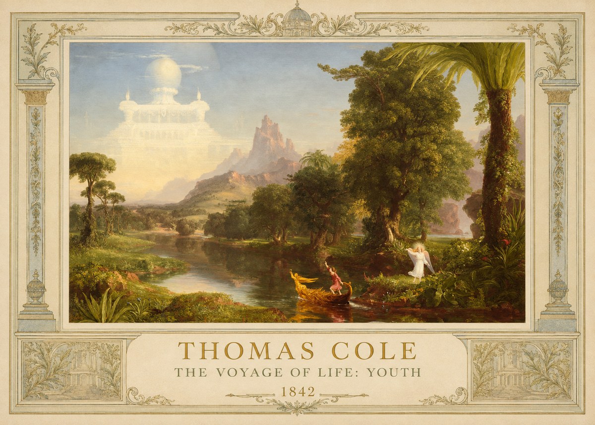 Thomas Cole The Voyage of Life: Youth III No1 - Poszter