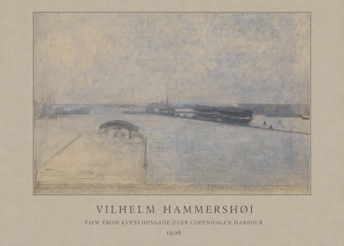 Vilhelm Hammershøi View from Kvæsthusgade over Copenhagen Harbour No4 - Poszter
