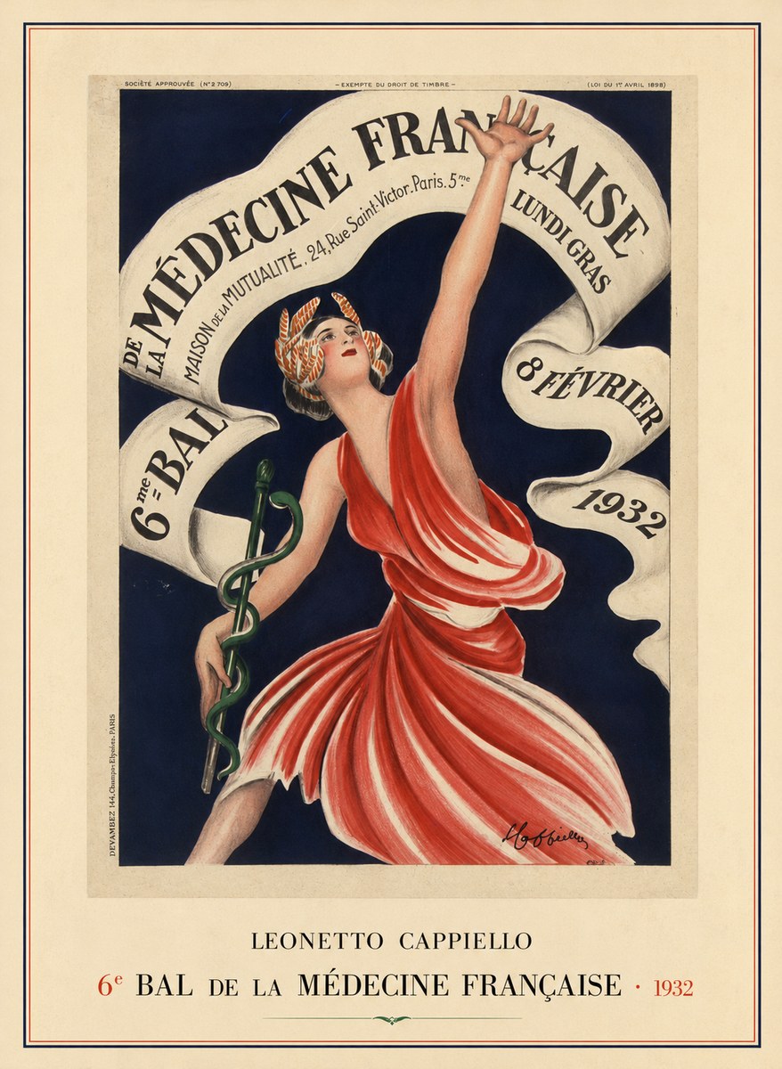 Leonetto Cappiello 6E Bal De La Médecine Française - 1932 No3 - Poszter