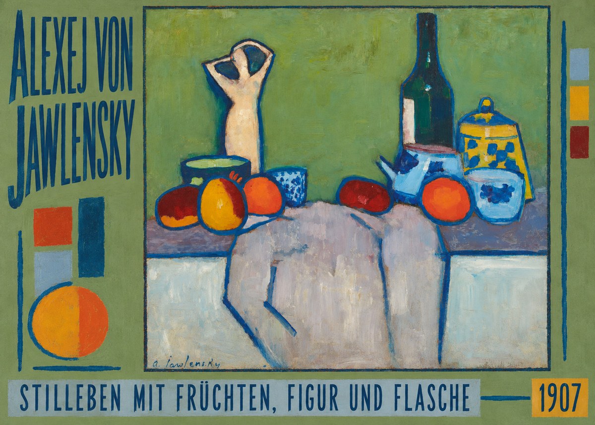 Alexej von Jawlensky Stilleben Mit Früchten, Figur Und Flasche 1907 No2 - Poszter