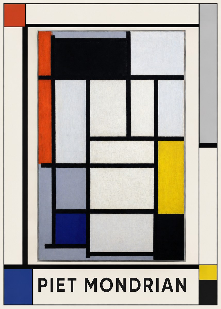 Piet Mondrian Composition with Red, Blue and Yellow No1 - Poszter