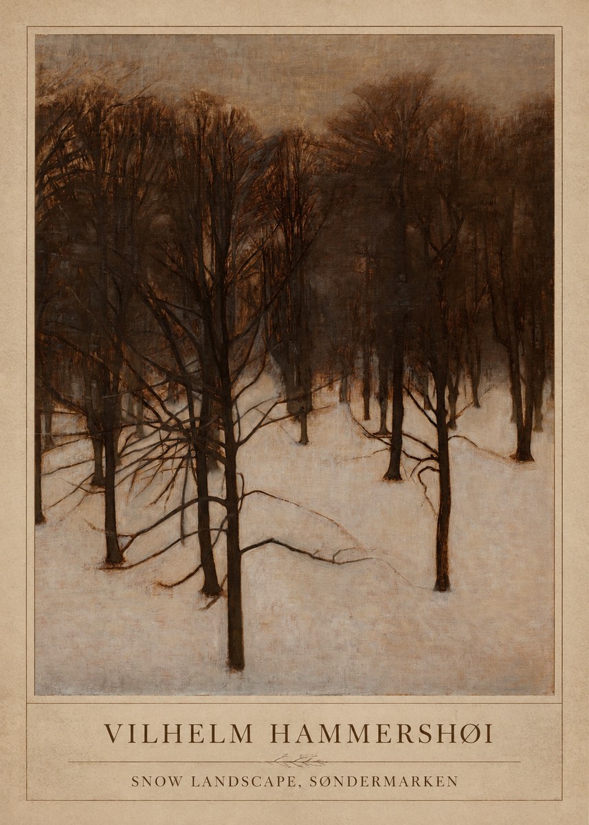 Vilhelm Hammershøi Snow Landscape, Søndermarken No1 - Poszter