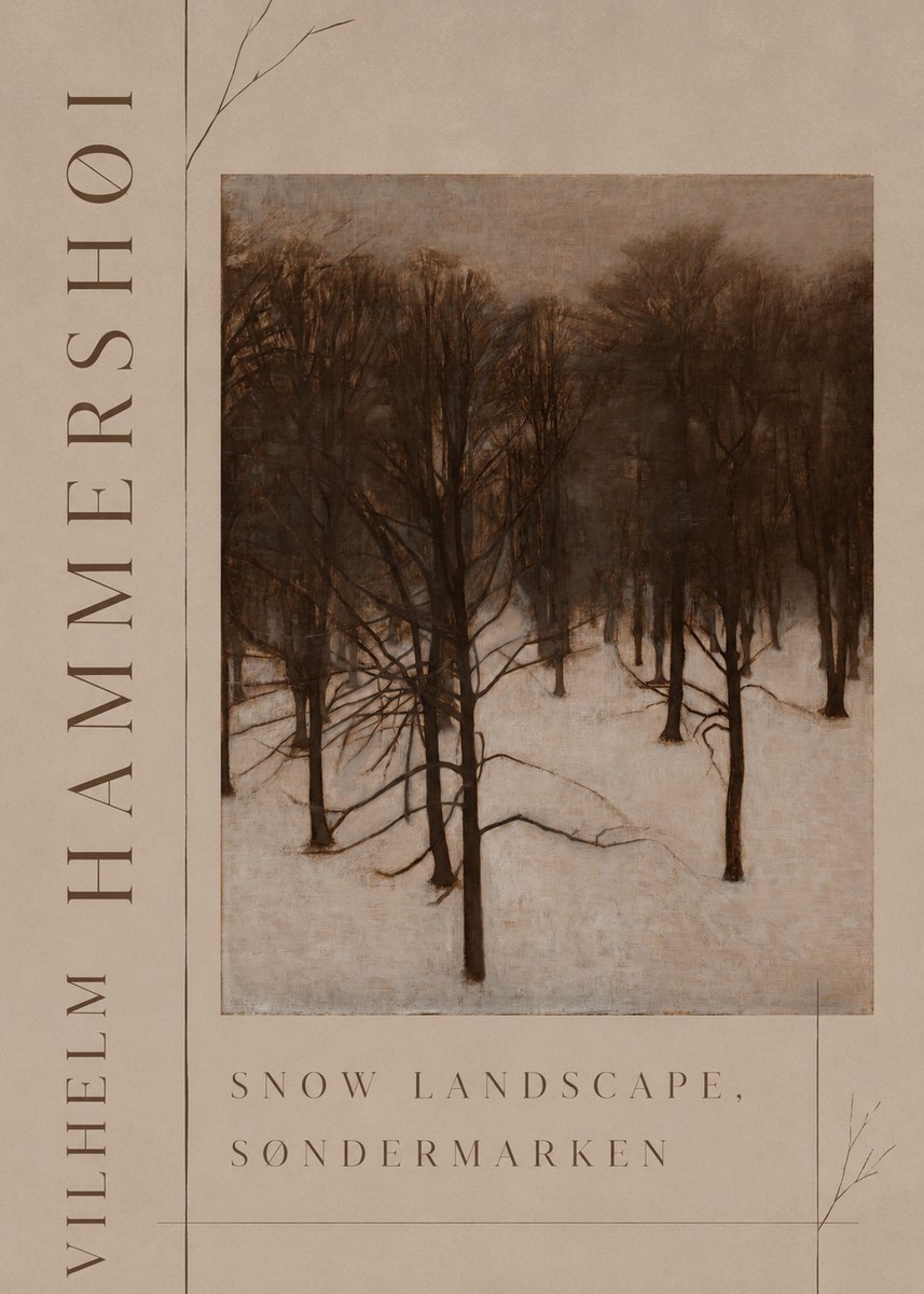 Vilhelm Hammershøi Snow Landscape, Søndermarken No3 - Poszter