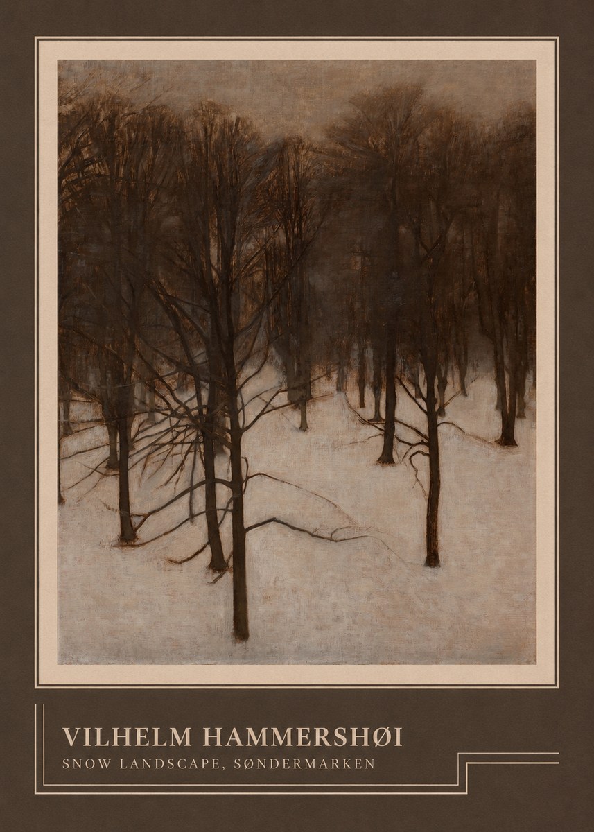 Vilhelm Hammershøi Snow Landscape, Søndermarken No4 - Poszter