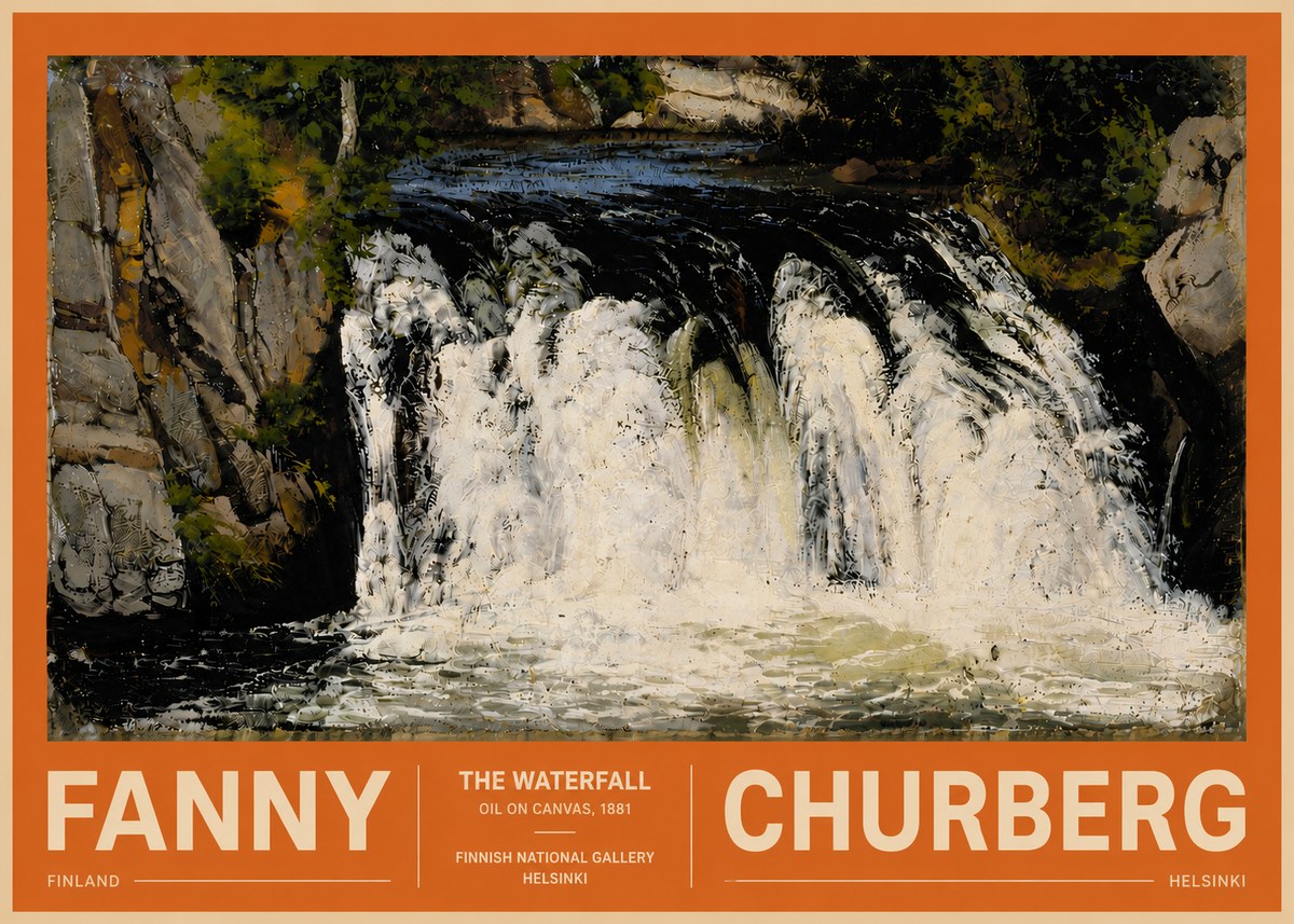 Fanny Churberg The Waterfall No5 - Poszter