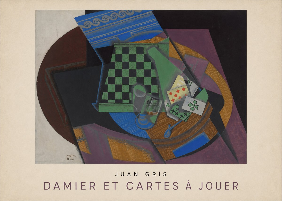 Juan Gris Damier Et Cartes À Jouer No3 - Poszter