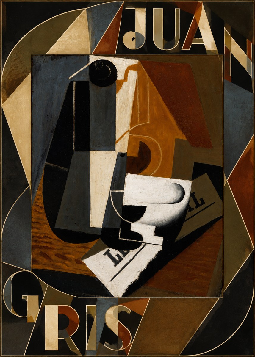 Juan Gris Glass and Bottle No5 - Poszter