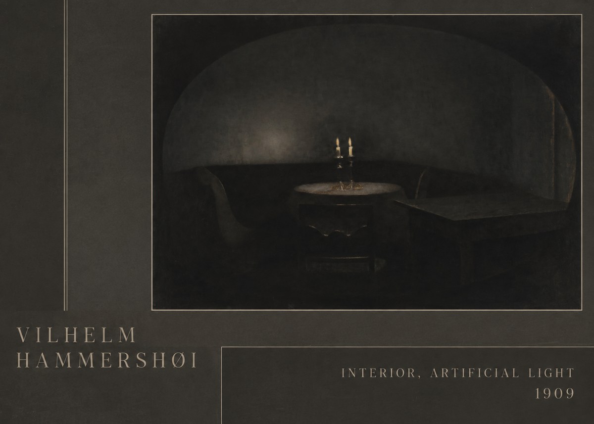 Vilhelm Hammershøi Interior, Artificial Light No2 - Poszter