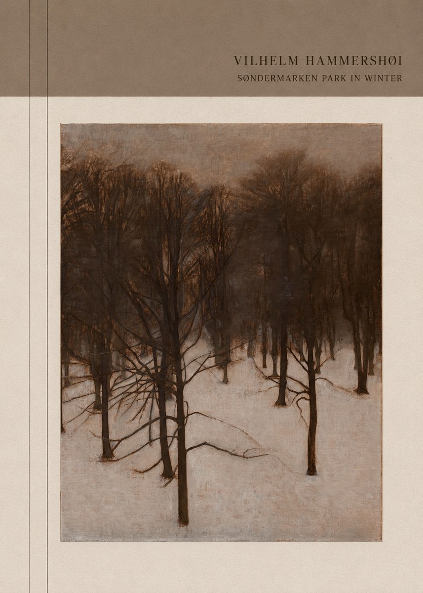 Vilhelm Hammershøi Søndermarken Park in Winter No3 - Poszter