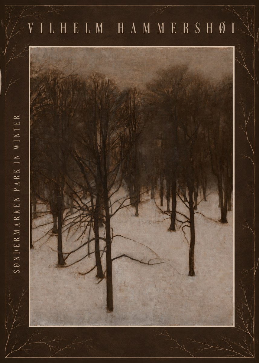 Vilhelm Hammershøi Søndermarken Park in Winter No4 - Poszter