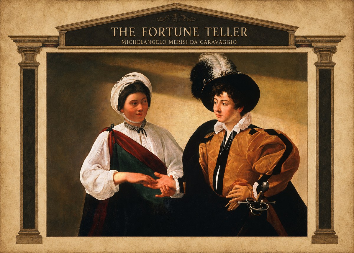 Michelangelo Merisi da Caravaggio The Fortune Teller III No4 - Poszter