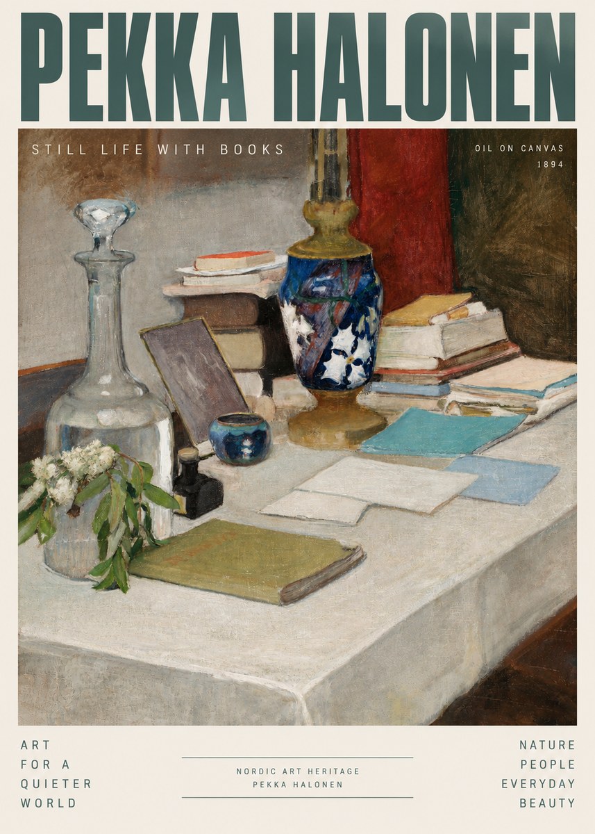 Pekka Halonen Still Life with Books No3 - Poszter