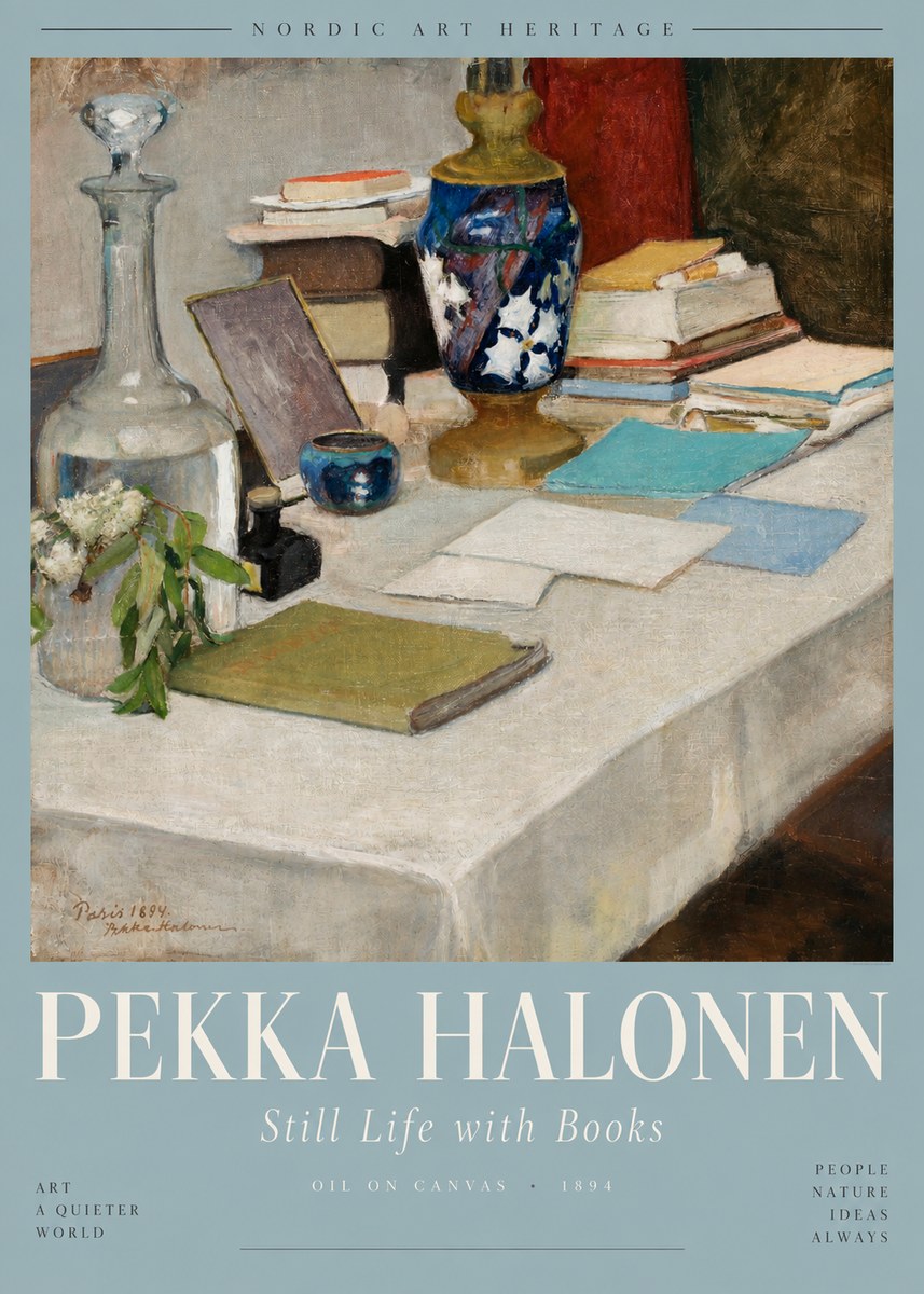 Pekka Halonen Still Life with Books No5 - Poszter