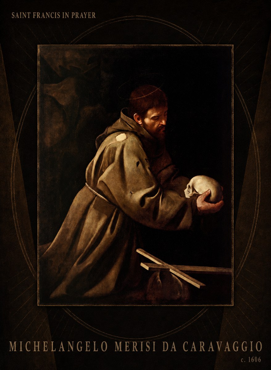 Michelangelo Merisi da Caravaggio Saint Francis in Prayer II No6 - Poszter