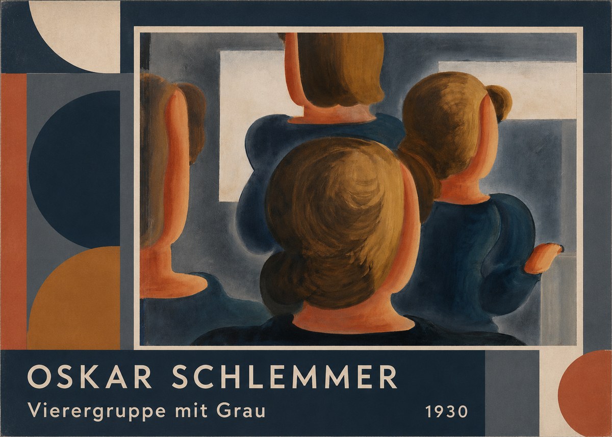 Oskar Schlemmer Vierergruppe Mit Grau No2 - Poszter