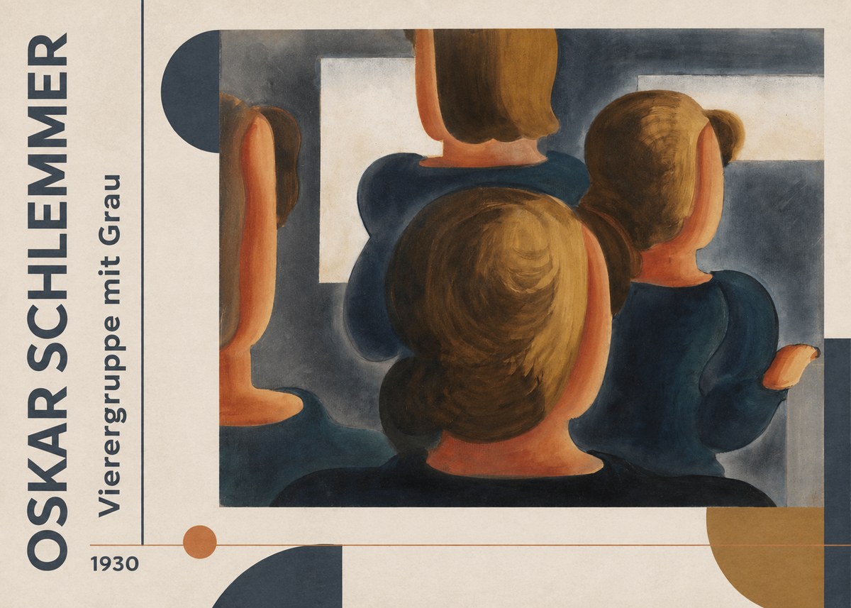 Oskar Schlemmer Vierergruppe Mit Grau No3 - Poszter