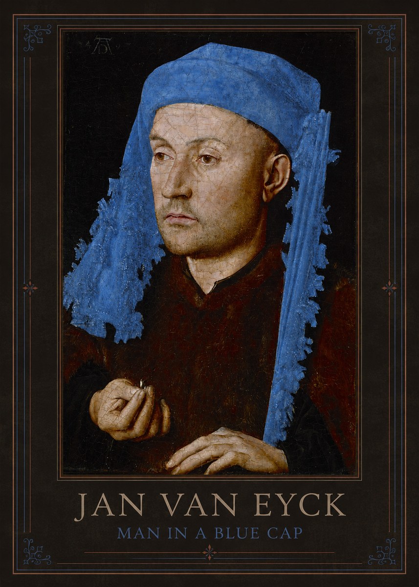 Jan van Eyck Man in a Blue Cap I No1 - Poszter