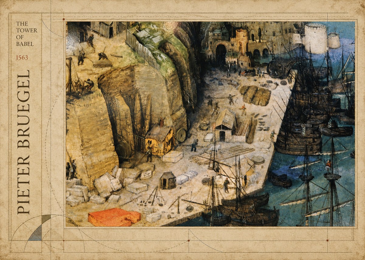 Pieter Bruegel The Tower of Babel XVIII No2 - Poszter