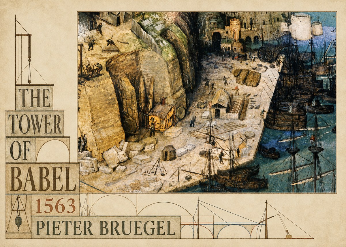 Pieter Bruegel The Tower of Babel XVIII No6 - Poszter