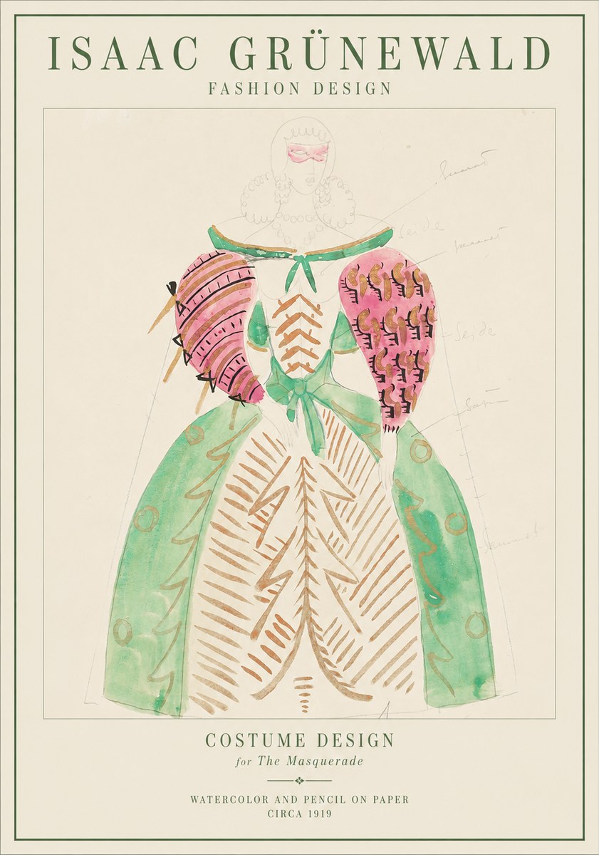 Isaac Grünewald Costume Design for the Masquerade No1 - Poszter
