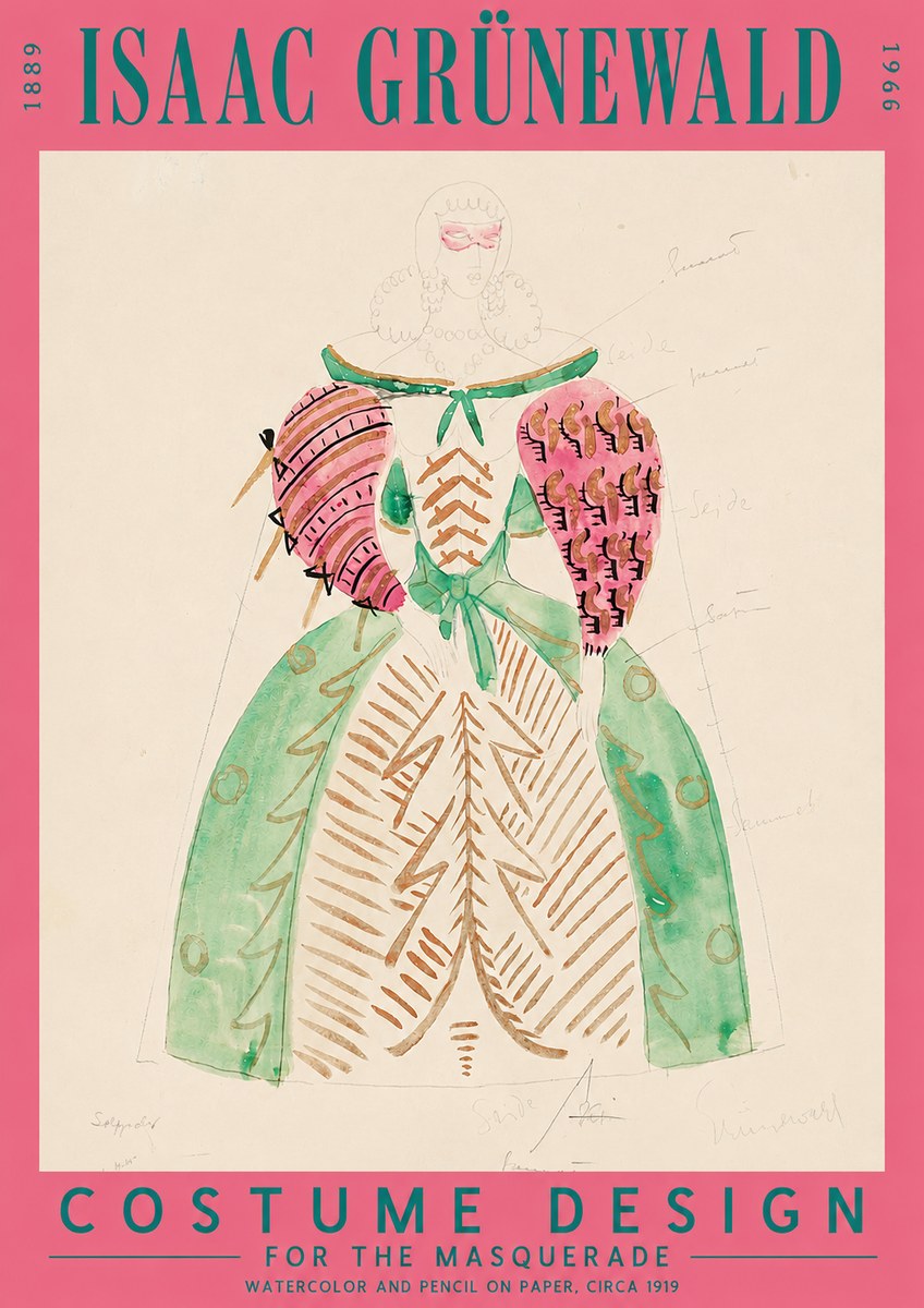 Isaac Grünewald Costume Design for the Masquerade No2 - Poszter