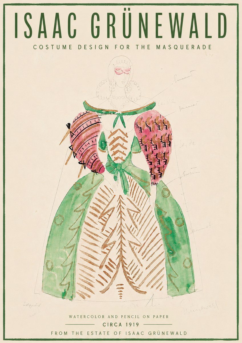 Isaac Grünewald Costume Design for the Masquerade No6 - Poszter