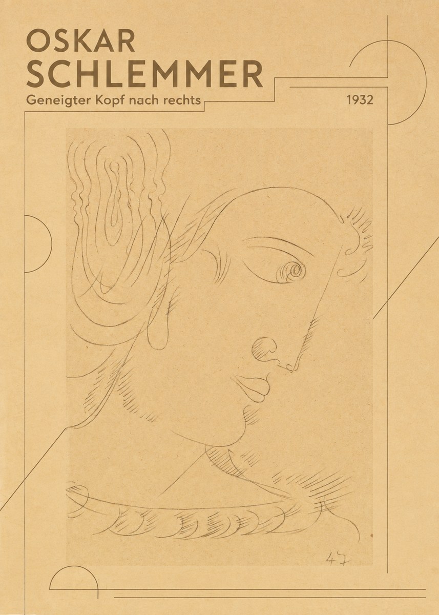 Oskar Schlemmer Geneigter Kopf Nach Rechts No3 - Poszter
