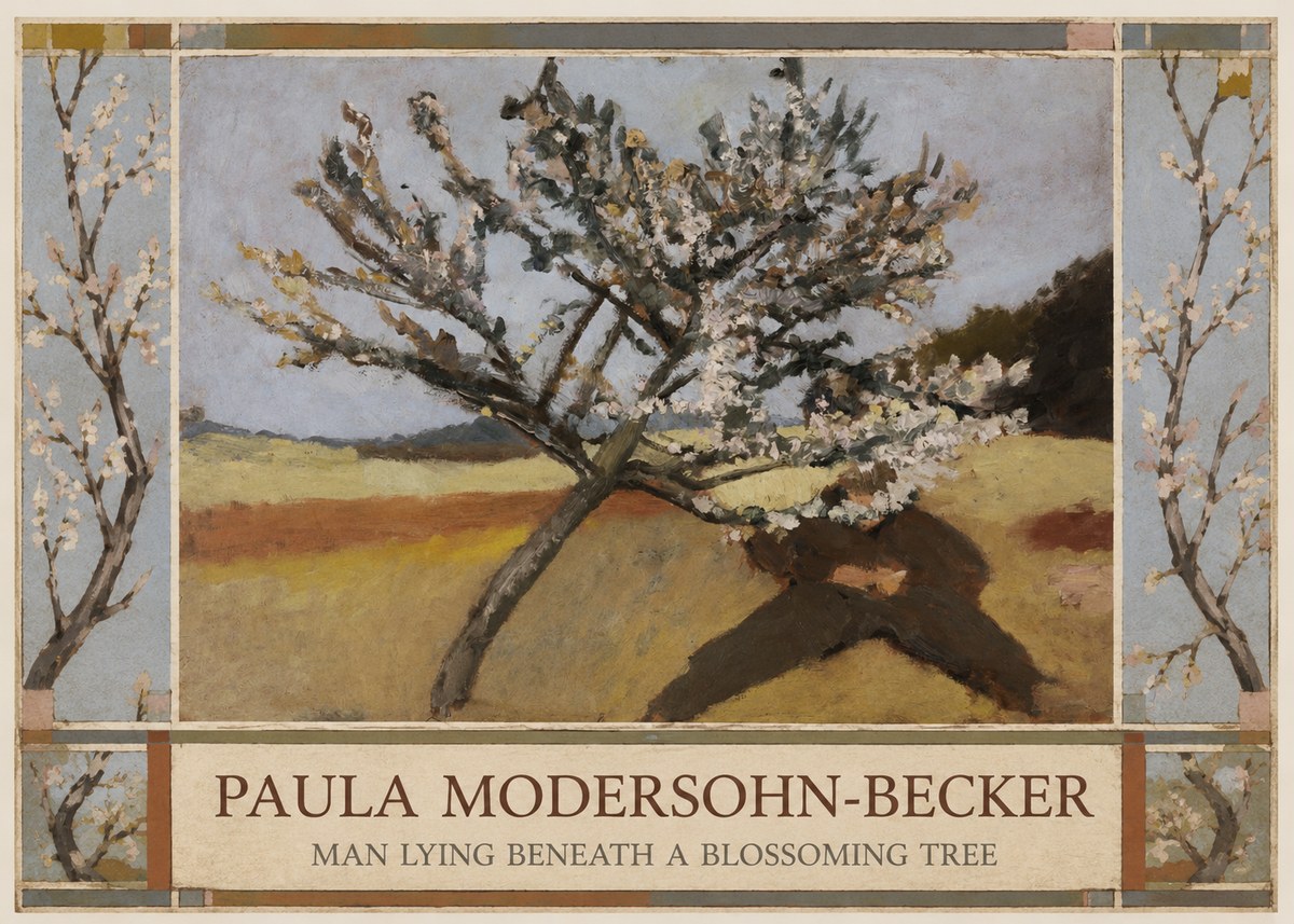 Paula Modersohn-Becker Man Lying Beneath a Blossoming Tree No1 - Poszter