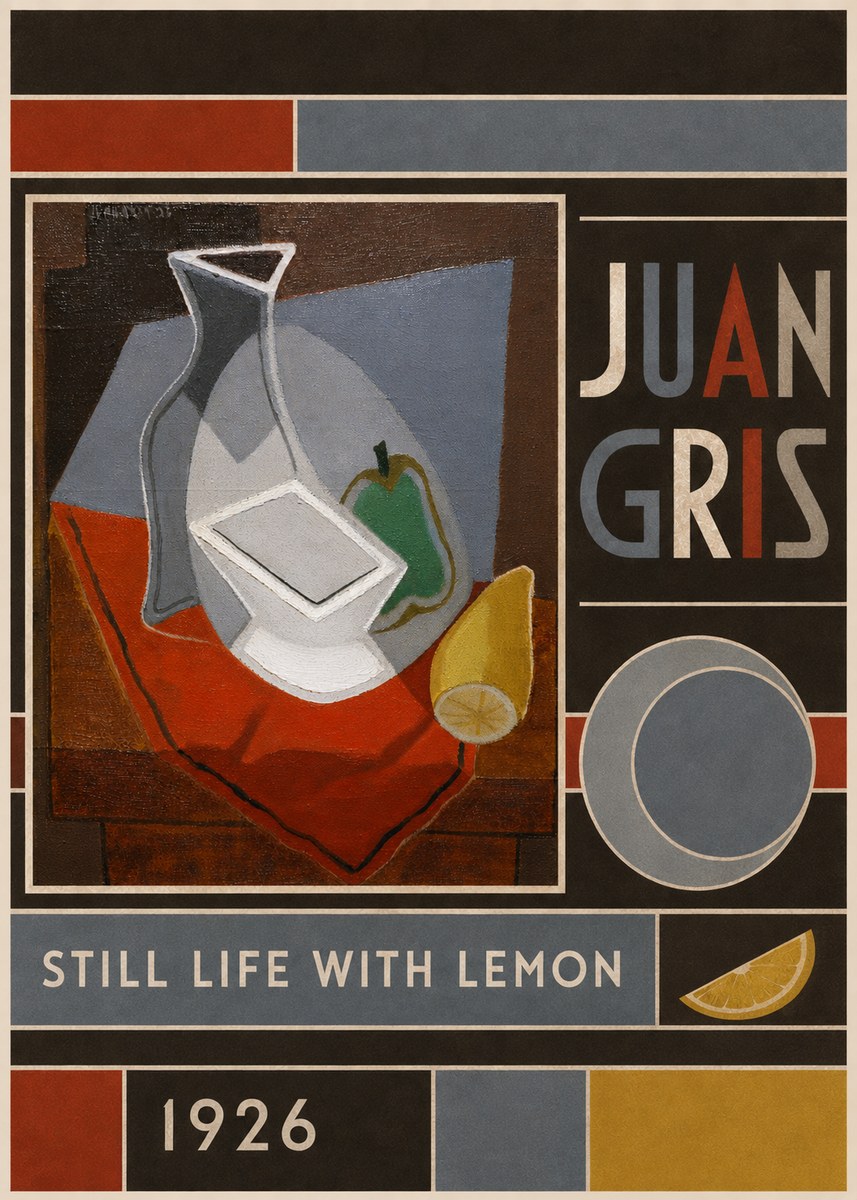 Juan Gris Still Life with Lemon No6 - Poszter