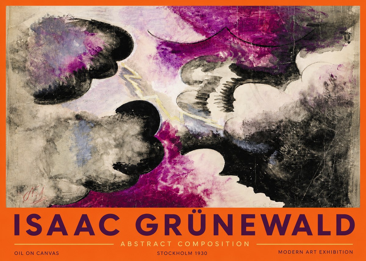 Isaac Grünewald Abstract Composition No4 - Poszter