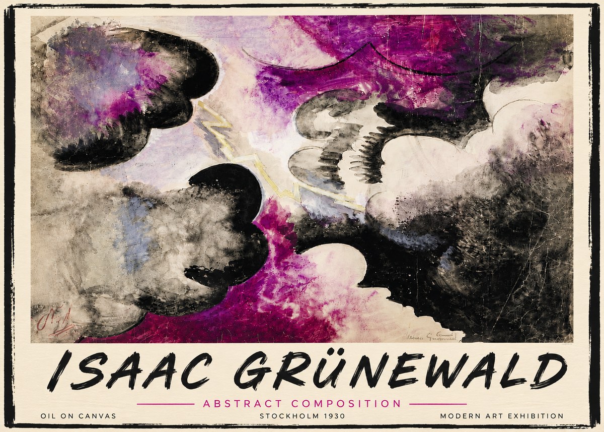 Isaac Grünewald Abstract Composition No5 - Poszter