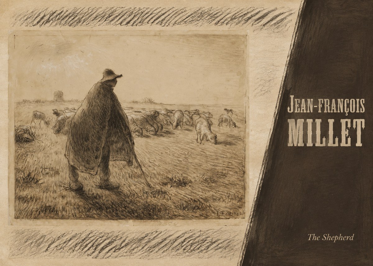 Jean-François Millet The Shepherd No5 - Poszter