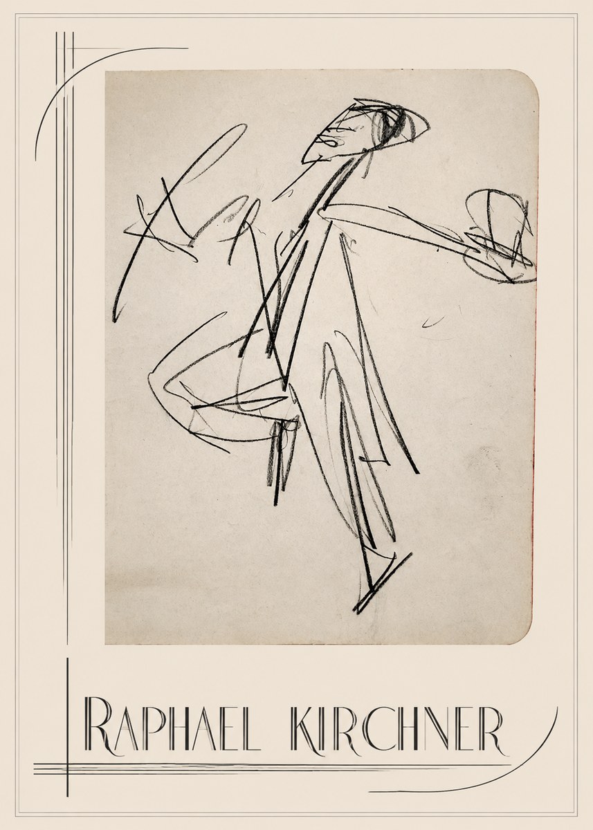 Raphael Kirchner Dynamic Dancer Sketch No1 - Poszter