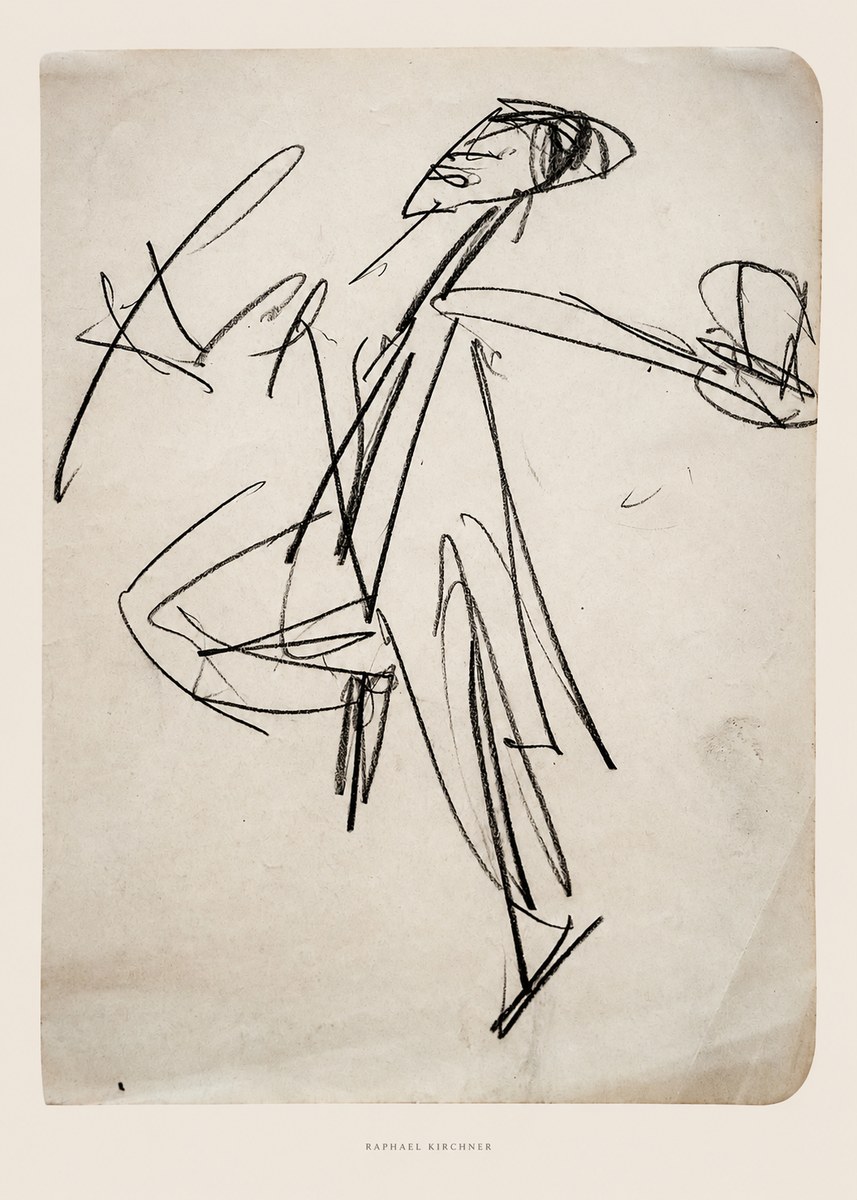 Raphael Kirchner Dynamic Dancer Sketch No6 - Poszter