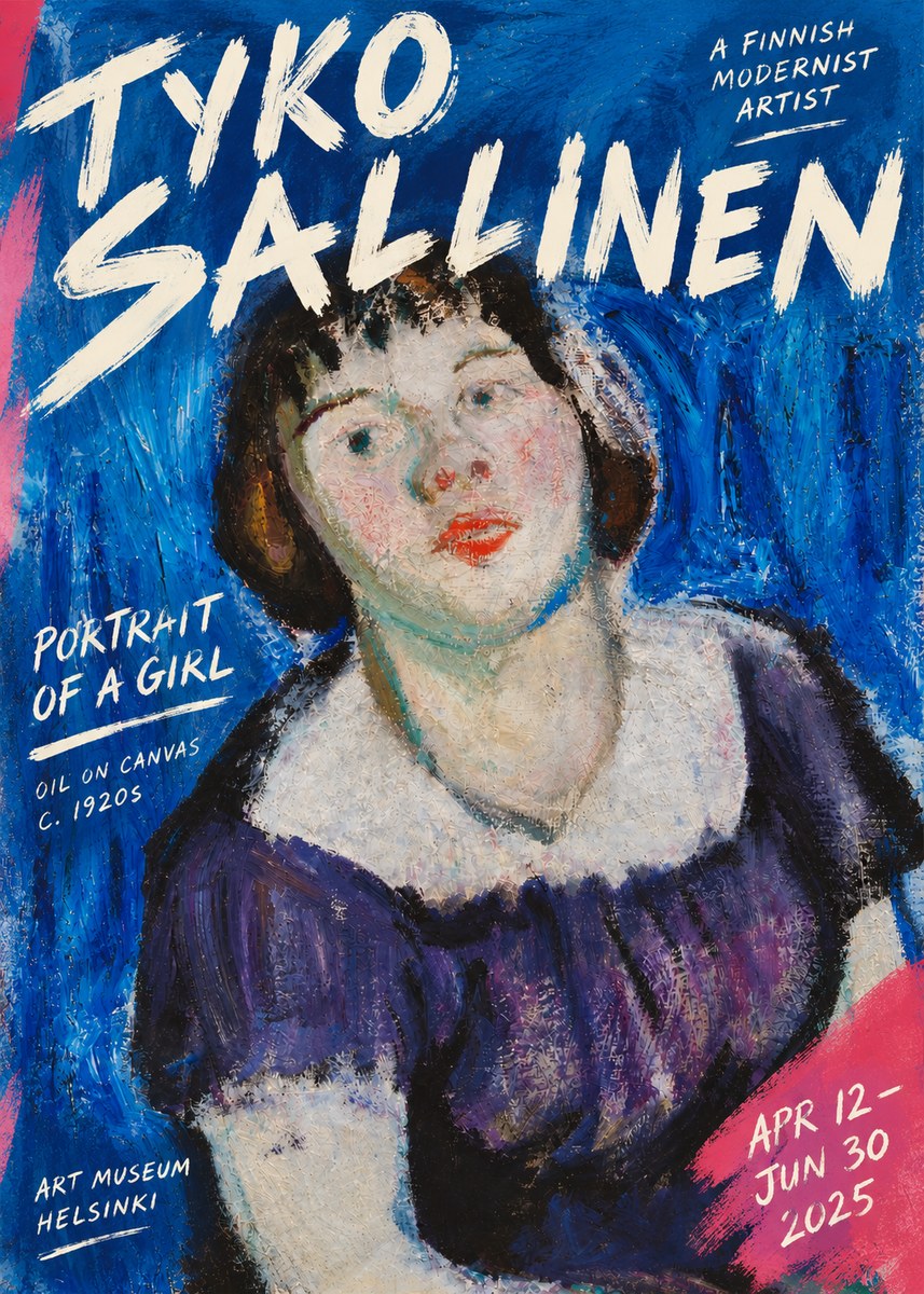 Tyko Sallinen Portrait of a Girl II No3 - Poszter