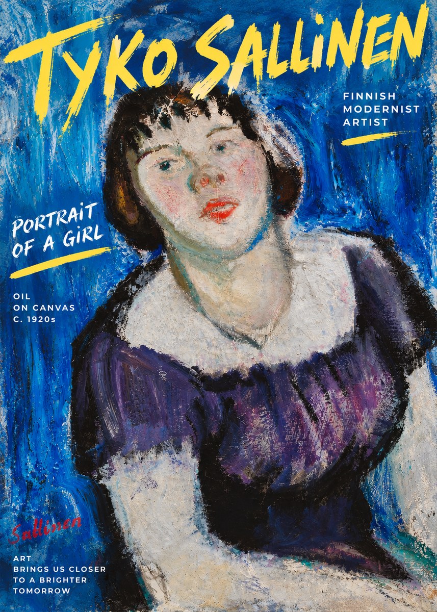 Tyko Sallinen Portrait of a Girl II No4 - Poszter