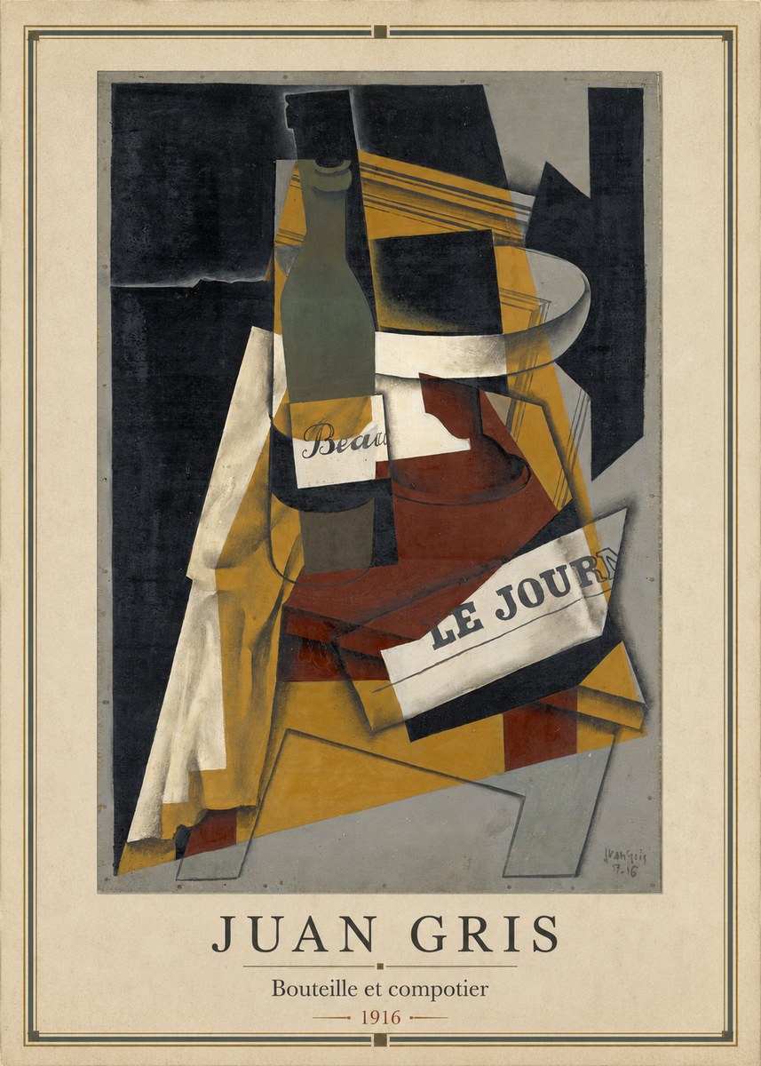 Juan Gris Bouteille Et Compotier No3 - Poszter
