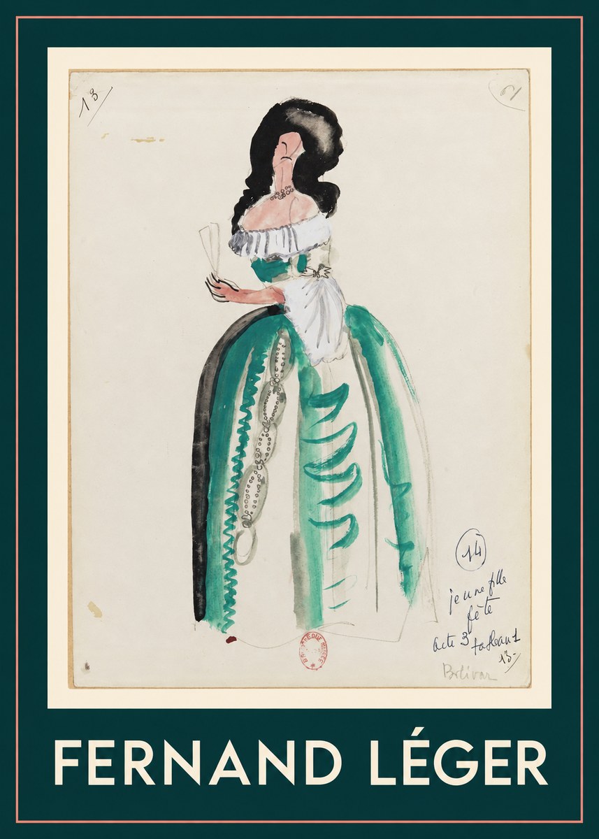 Fernand Léger Jeune Fille En Fête (Costume Design) No1 - Poszter