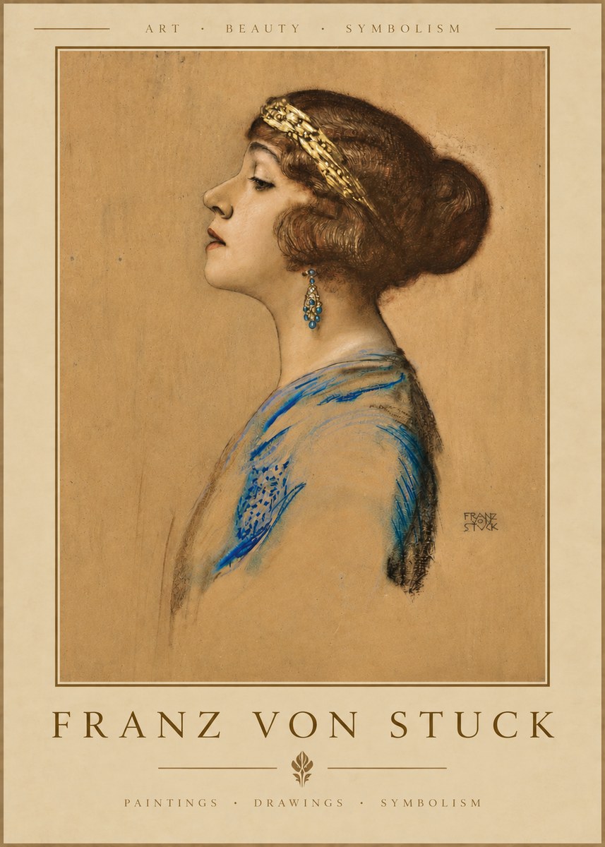 Franz von Stuck Head of a Girl No3 - Poszter