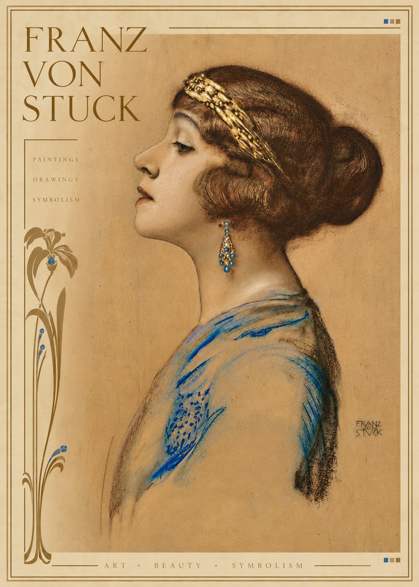 Franz von Stuck Head of a Girl No5 - Poszter