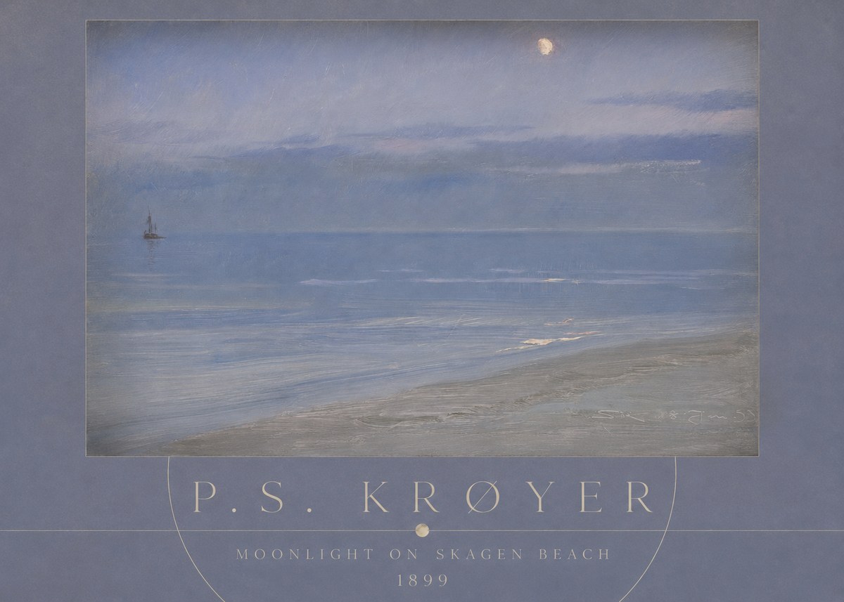 P.S. Krøyer Moonlight on Skagen Beach No3 - Poszter