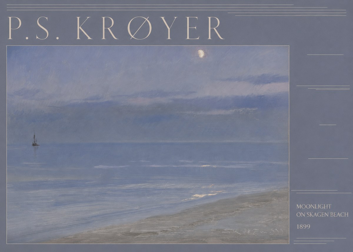 P.S. Krøyer Moonlight on Skagen Beach No5 - Poszter