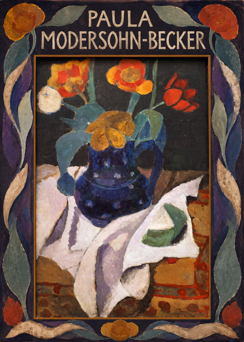 Paula Modersohn-Becker Still Life with Blue Jug and Flowers No3 - Poszter