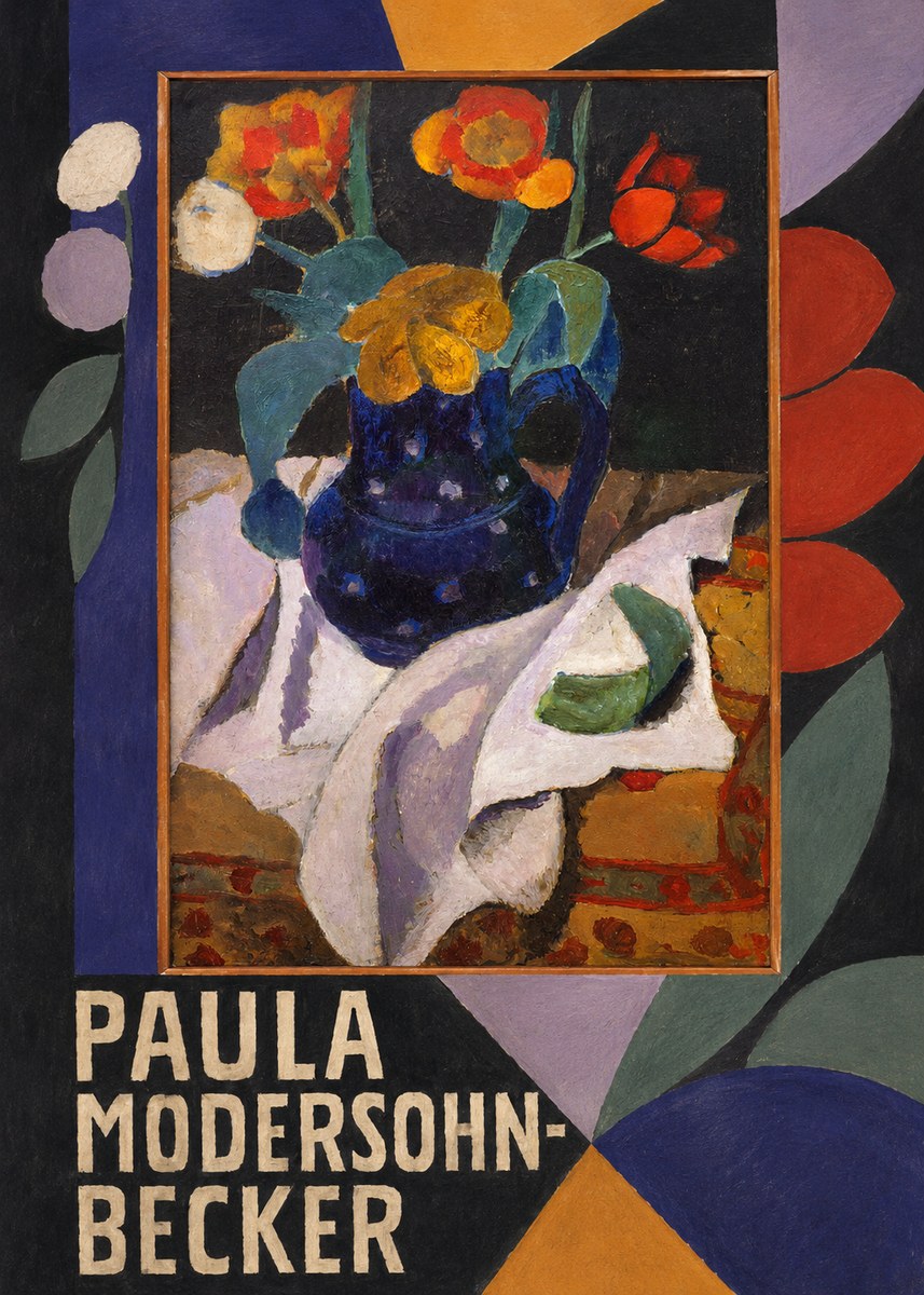 Paula Modersohn-Becker Still Life with Blue Jug and Flowers No5 - Poszter