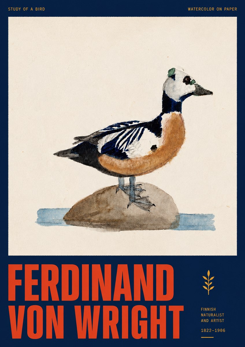 Ferdinand von Wright Study of a Bird No2 - Poszter