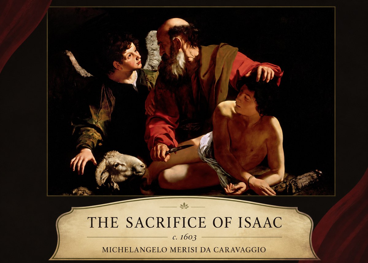 Michelangelo Merisi da Caravaggio The Sacrifice of Isaac III No4 - Poszter