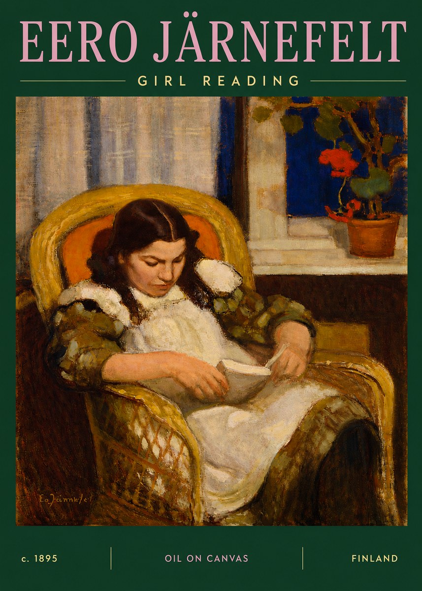 Eero Järnefelt Girl Reading No3 - Poszter
