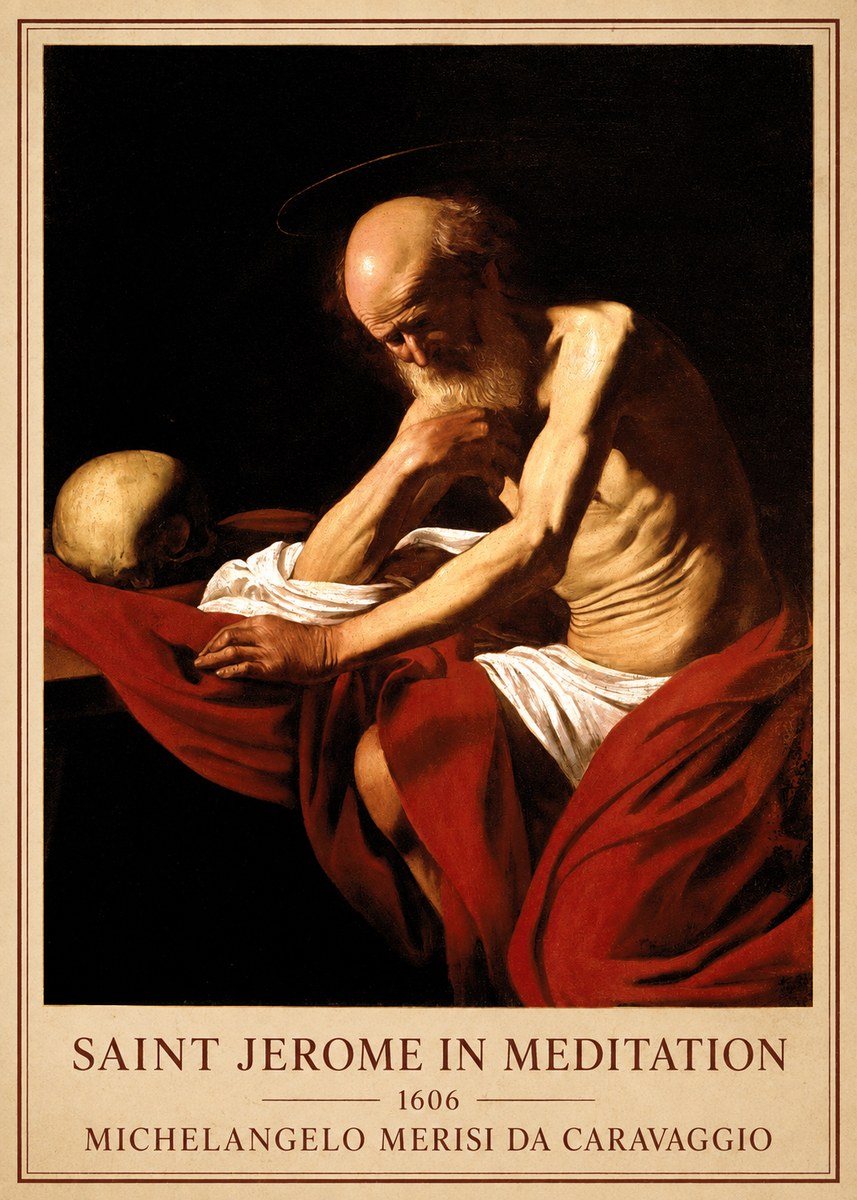 Michelangelo Merisi da Caravaggio Saint Jerome in Meditation I No6 - Poszter